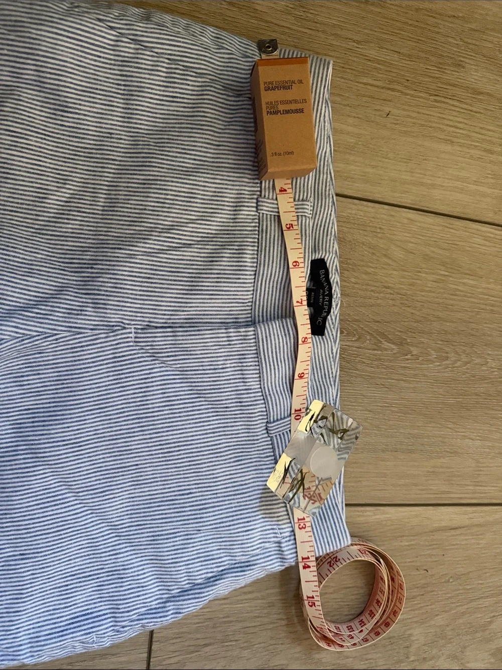 Banana Republic Blue & White Pinstripe Chinos - Slim Straight